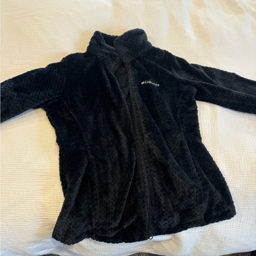 Columbia black fleece zip up gently used